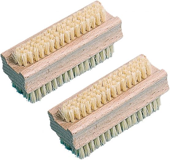 Brushmann 2 Pack Wood Nail Brush / Scrubbing Brush