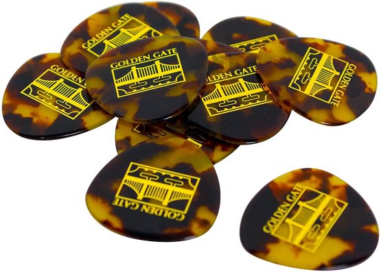 Golden Gate GR0762 MP-12 Deluxe Tortoise Style Mandolin Pick - Rounded Triangle - Dozen - Image 2