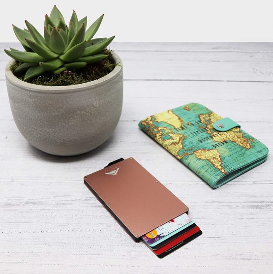 STEALTH Wallet RFID Card Holders - Smart Minimalist NFC Blocking Pop Up Wallets with Gift Box - Slim Lightweight Metal Credit Cards Holder & Contactless Protector Secure with Cash Storage (Rose Gold) - Image 2