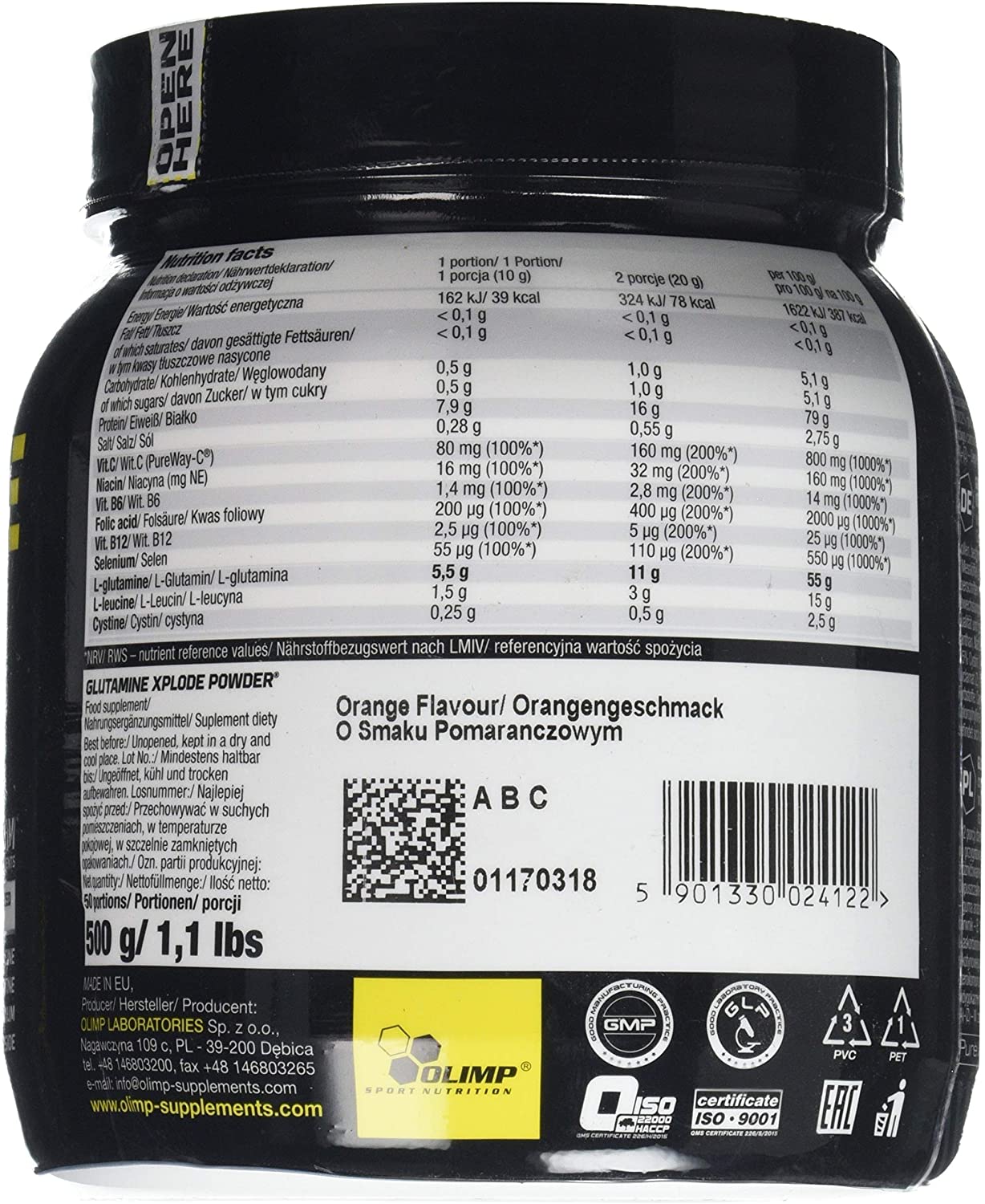 OLIMP SPORT NUTRITION Olimp Glutamine Xplode Powder 500 g Orange Flavour, 500 g (Pack of 1) - Image 3