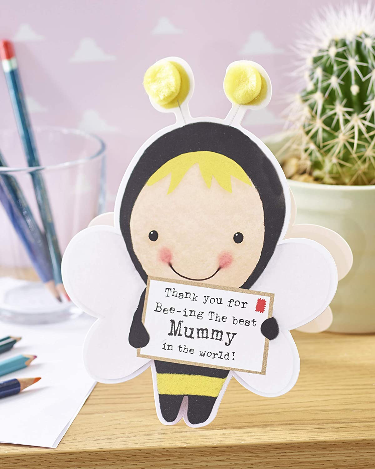 UK Greetings Mummy Birthday Card - Birthday Card for Her - Cute Bumble Bee Costume Design, Multi, 149mm x 195mm - Image 3