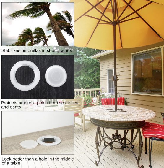 Bememo Patio Table Umbrella Hole Ring And Cap Set Standard Size Umbrella Thicke