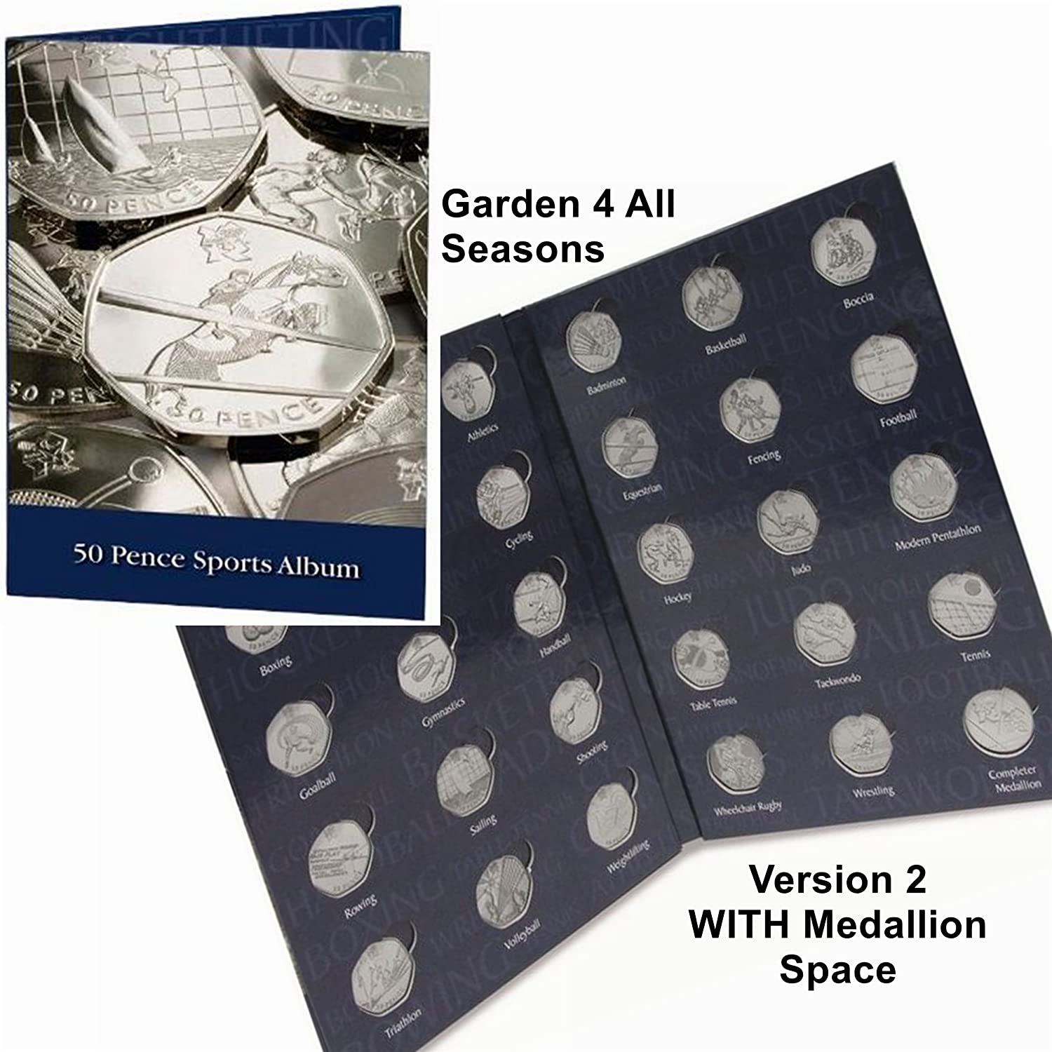 2012 London Olympic 50p Collectors Coin Album/Folder for 29 Coins & Completer Medallion - Lighthouse - Image 2