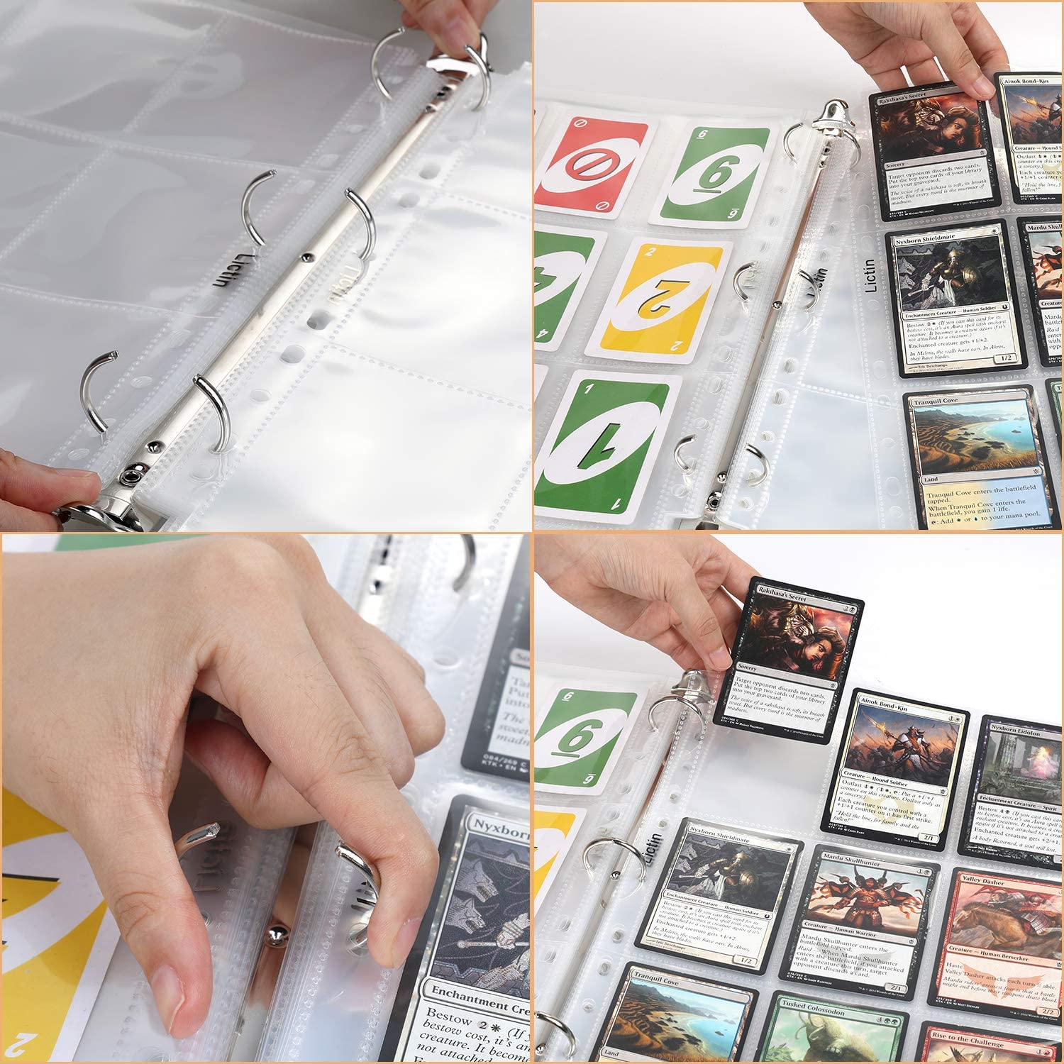 Lictin Trading Card Sleeves, Transparent Waterproof 540 Pockets Game Card Sleeves Album - Image 4