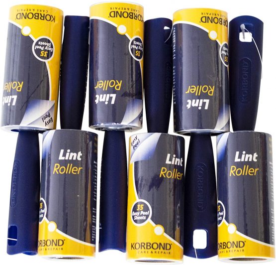 Korbond 6 Pack of 5m Lint Rollers – 210 Sticky Easy Peel Paper Sheets– Suitable for ALL FABRIC TYPES