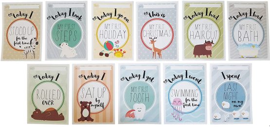 Baby Cards for Milestone Moments - 40 Unisex Designed Photo Cards Including Pregnancy and Key Age Markers. Great baby Shower Gift - Image 3