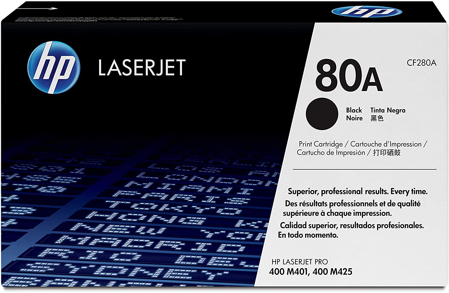HP CF280A 80A Original LaserJet Toner Cartridge, Black, Single Pack, Standard