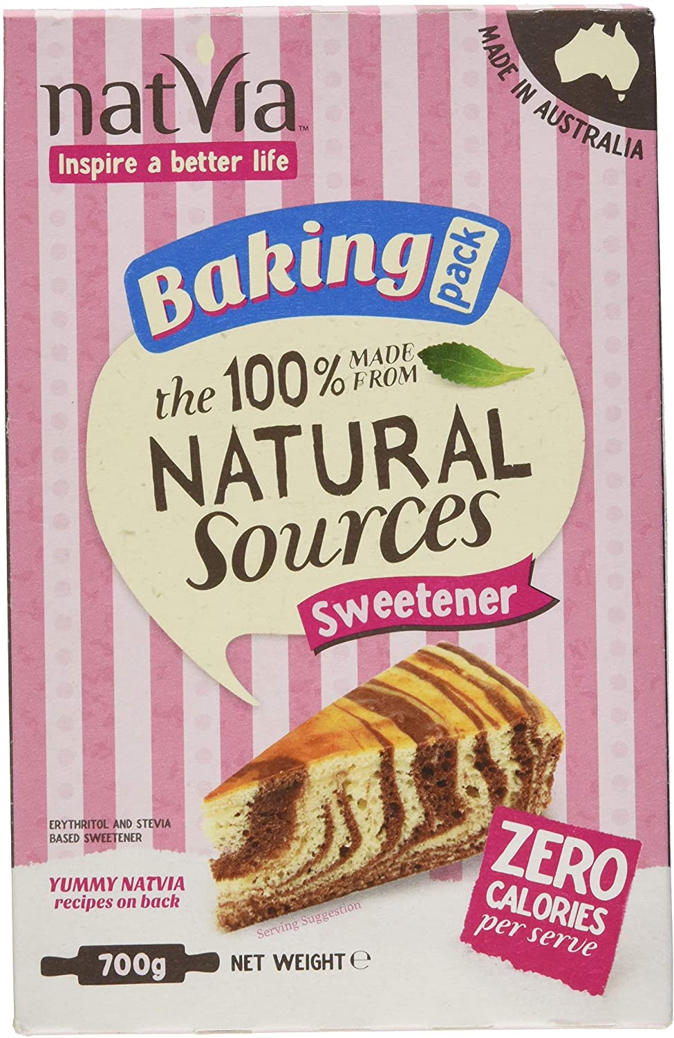 100 Naturally Derived Sweetener by Natvia 700g Baking Pack. Healthy