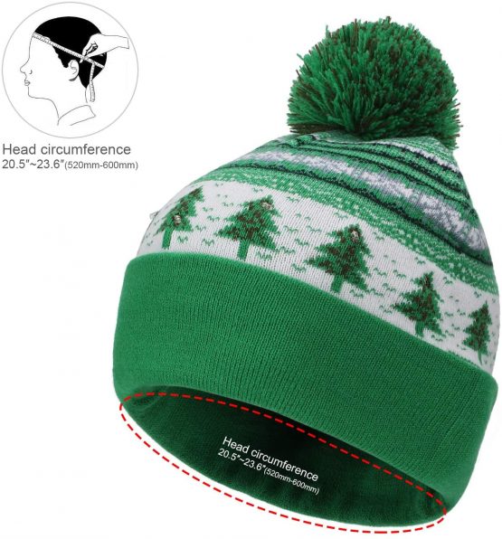 Hifot LED Light Up Hat Beanie Knit Cap Bright and Colorful Xmas Christmas Party Beanie Cap Warm Novelty Knitted Beanie Cap - Image 3