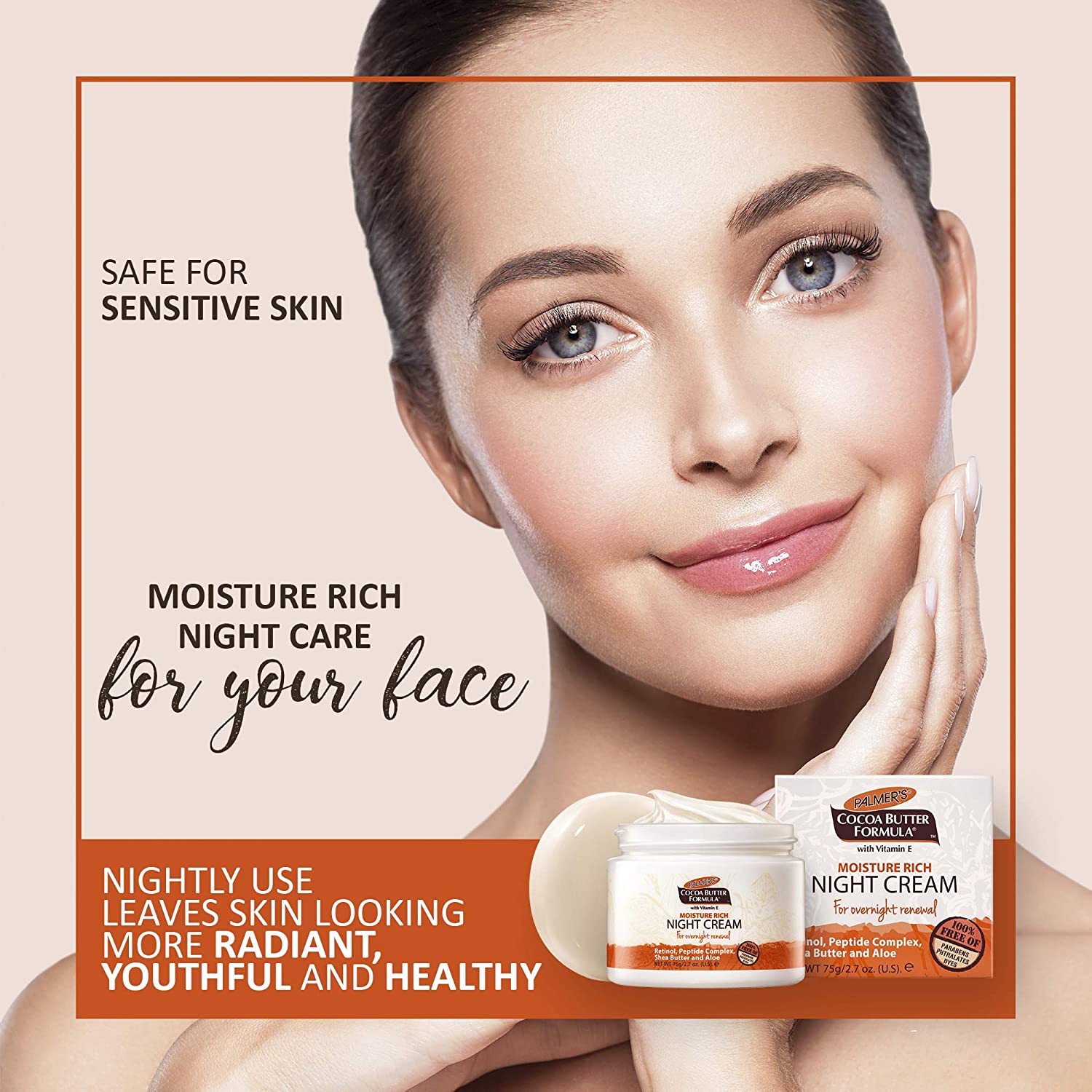 Palmer’s Cocoa Butter Formula Moisture Rich Night Cream 75g, No Color, 75 g (Pack of 1) - Image 2