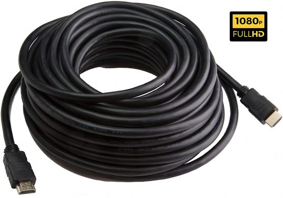 20m METRE LONG V1.4 GOLD HDMI CABLE, HIGH SPEED, 2K RESOLUTION, 3D, Playstation, XBOX, (20M, Black) - Image 2