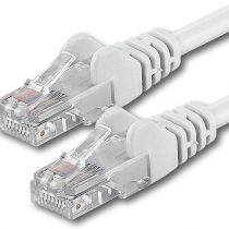 1aTTack - 1m - white - 1 piece - Ethernet Gigabit Lan network cable (RJ45) 1000Mbit/s patch cable UTP compatible with CAT.5 CAT.5e CAT.7