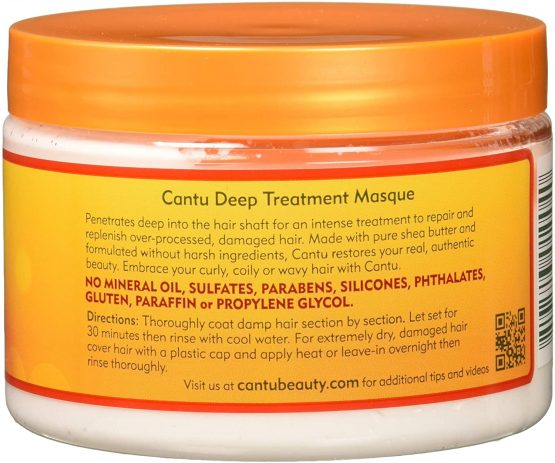 Cantu Natural Deep Treatment Masque, Shea Butter 340 g, Ivory/Black-Gum, 1 Count - Image 3