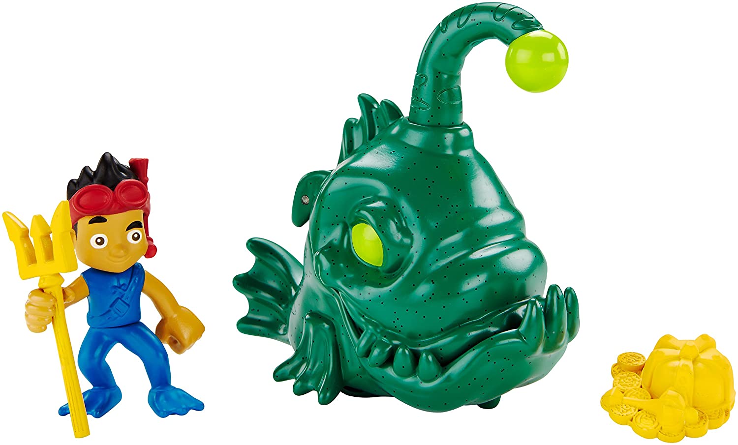 Fisher-Price Jake and the Never Land Pirates- Creature Adventure Captain Jake, Green, 7.126 inches