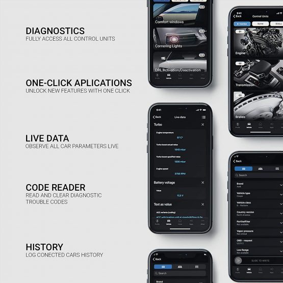 OBDeleven Pro Edition +200 Free Credits Gift Next Generation Professional OBD2 Bluetooth Diagnostic Coding Scan Tool For Android and IOS - Image 2