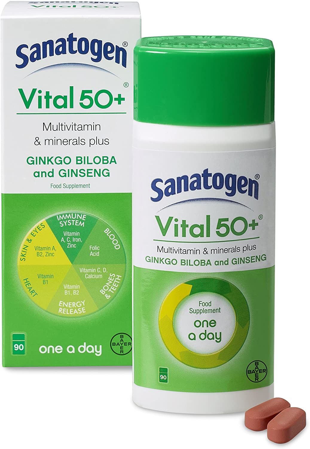 Sanatogen Vital 50+ Multivitamin & Mineral Supplement - 90 Tablets - Image 2