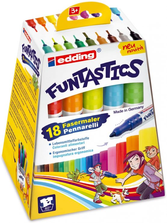 Edding 14 FUNTASTICS fibre pen for children 18 assorted colours 3mm nib - Image 2