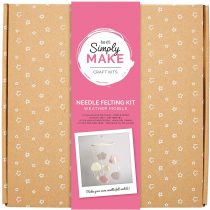 Simply Make, DSM 106040, Needle Felting Kit, Create Your Own Girls Felted Weather Mobile in Pink, by docrafts (Approx 58cm)
