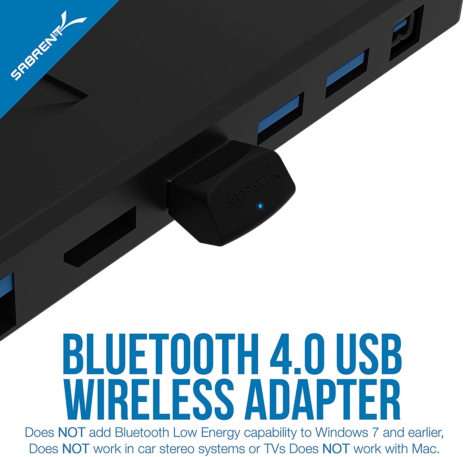 SABRENT USB Bluetooth 4.0 Adapter Dongle for PC Laptop Desktop Computer Mouse Keyboard Headphone Controller, Support Windows - Image 2