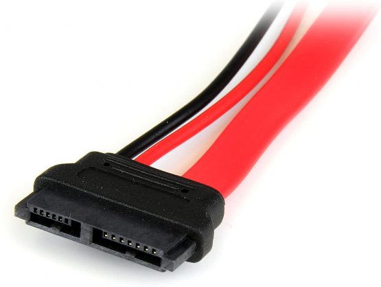 StarTech SLSATAADAP6 6 Inch Slimline SATA to SATA Adapter with Power, Slim SATA (F) to SATA (M), Slimline Serial ATA to SATA, Red - Image 3
