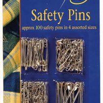 Assorted Safety Pins Small Medium Large Chrome Silver Metal
