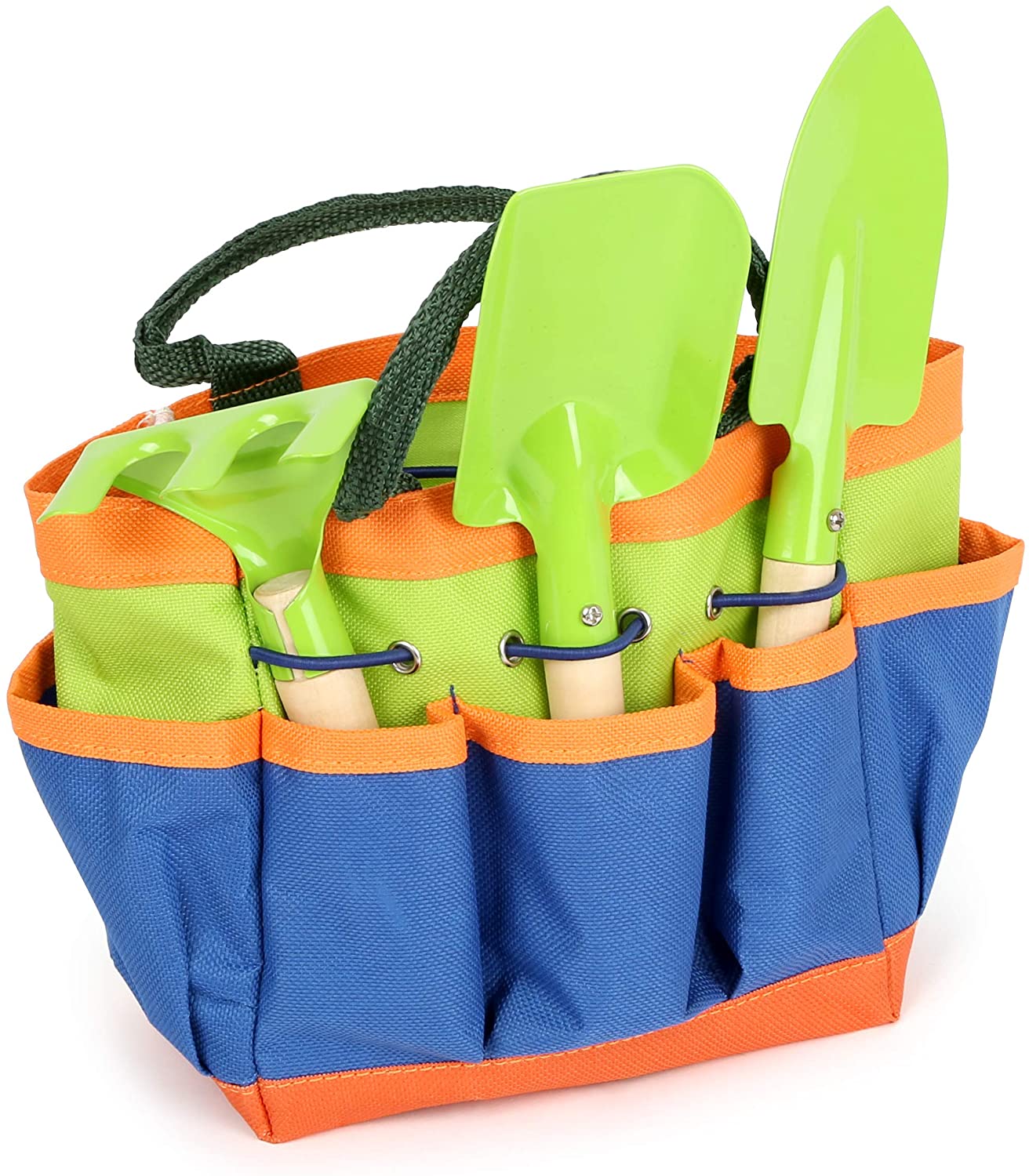 Small Foot Wooden and Metal Garden Bag with 3 Garden Tools, Garden Toy for Children from 3 Years, 12015 Toy, Multicoloured