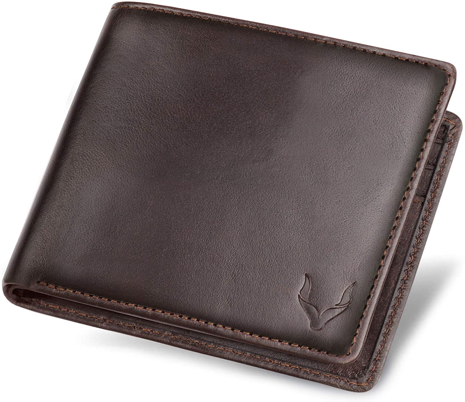 PELLE TORO Handmade Super Slim Men's Wallet, Handmade with Napa Leather, RFID Blocking Wallet, 9 Card Slots & ID Window (Cocoa Brown)