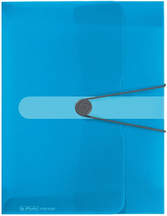 Herlitz Archive Box A4 Polypropylene with Spine Label Back Width 4 cm, 1 Piece, Design Print Opaque Apple Transparent Blue