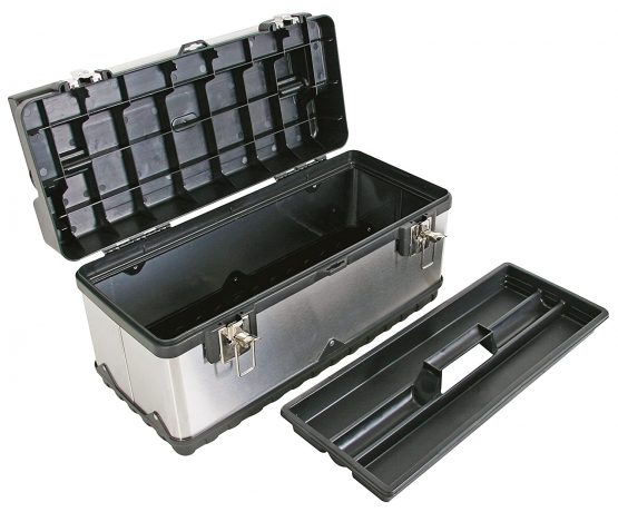 Perel OTBA6 505 x 235 x 225 mm Stainless Steel Tool Box - Image 2