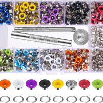 400 Sets 3/16 Inch Multi-Color Grommets Kit Metal Eyelets with Installation Tools and Instructor in Clear Box