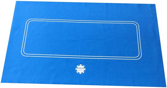 180cm by 90 BLUE POKER CASINO FELT BAIZE LAYOUT - TEXAS HOLDEM - Image 4
