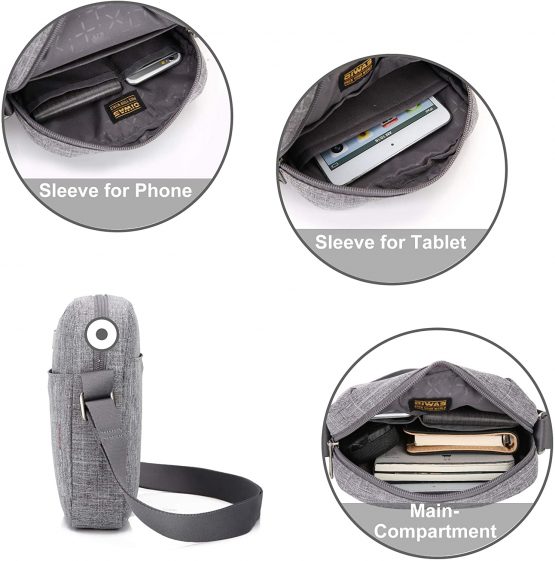 OIWAS Man Bags for Men Small Mens Shoulder Phone Bag Waterproof Crossbody Phone Bag with Long Strap Cross Body Wallet Pouch for Travel Work and School Grey - Image 4