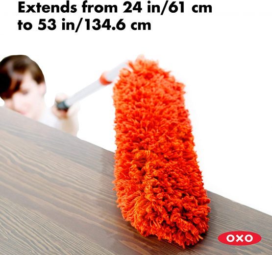 OXO 1334580 Good Grips Extendable Microfibre Duster, Red/Silver - Image 4