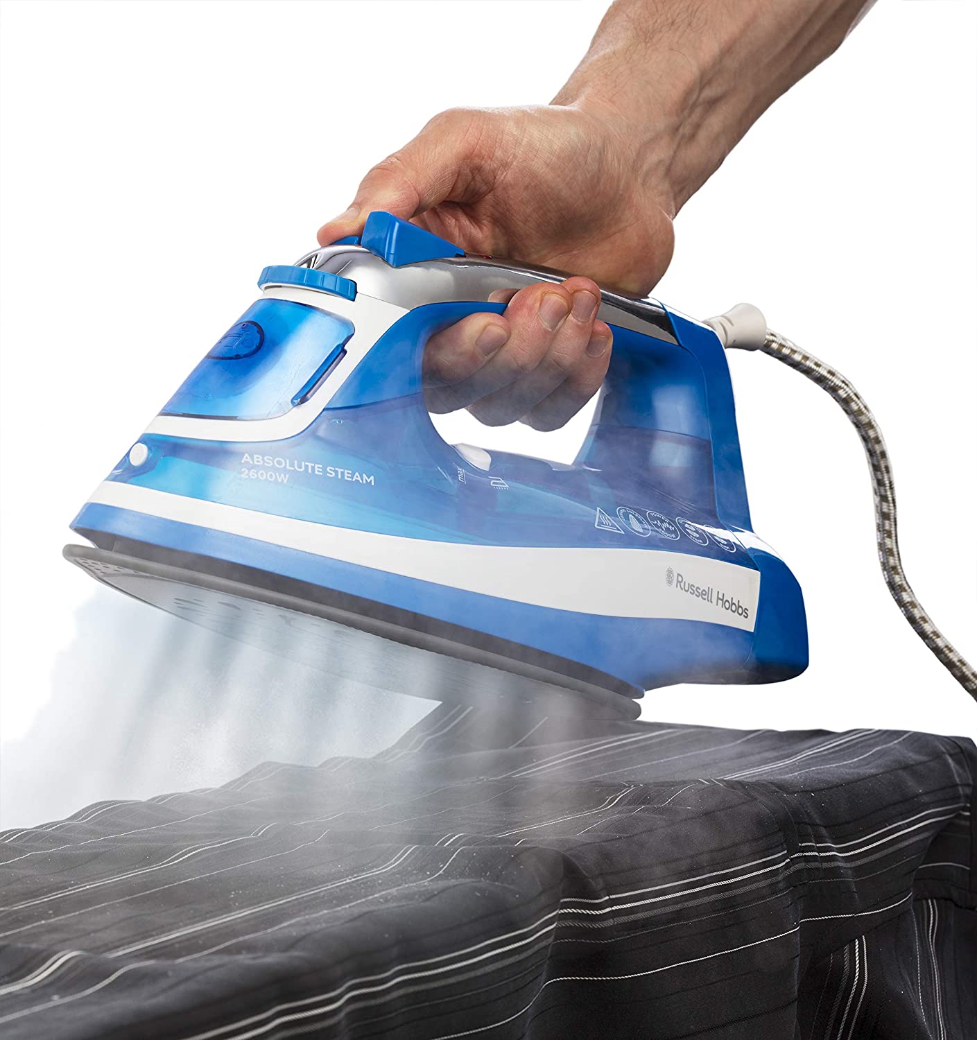 Russell Hobbs Absolute Steam Iron, Ceramic soleplate, Even Steam design, 150g Steam Shot, 30g Continuous steam - Image 3