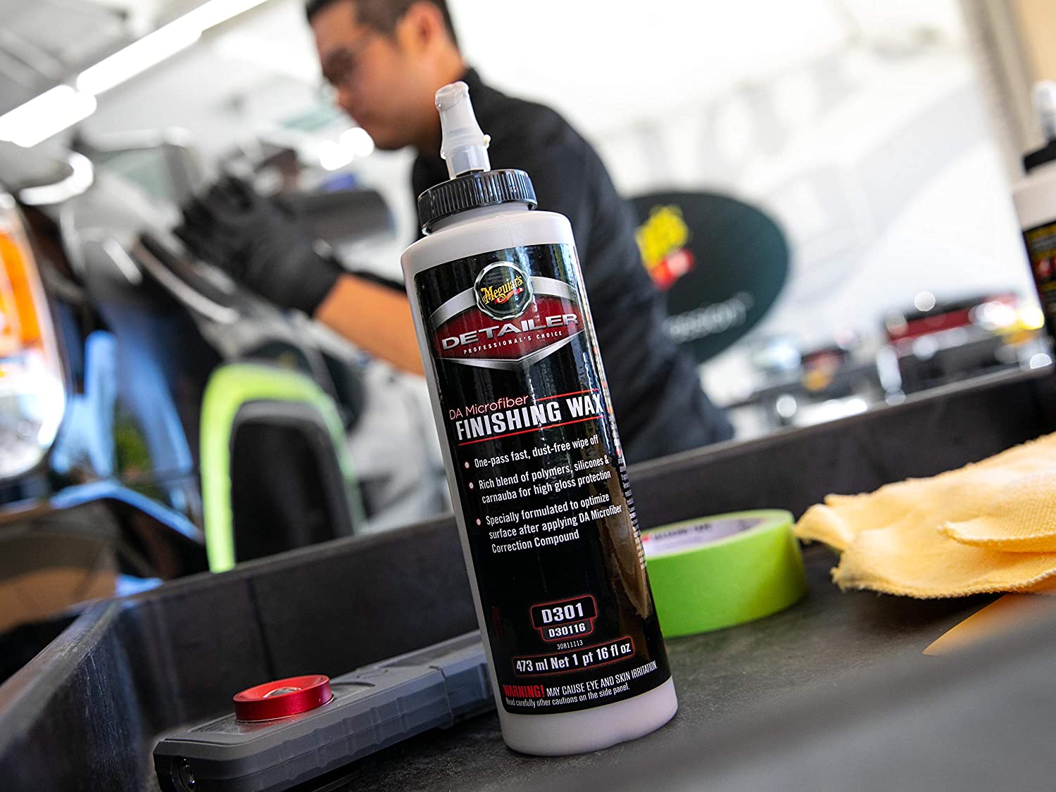 Meguiar's D30116 Detailer DA Microfibre Finishing Car Wax 473ml, White/Black, Finishing Wax 473ml - Image 3