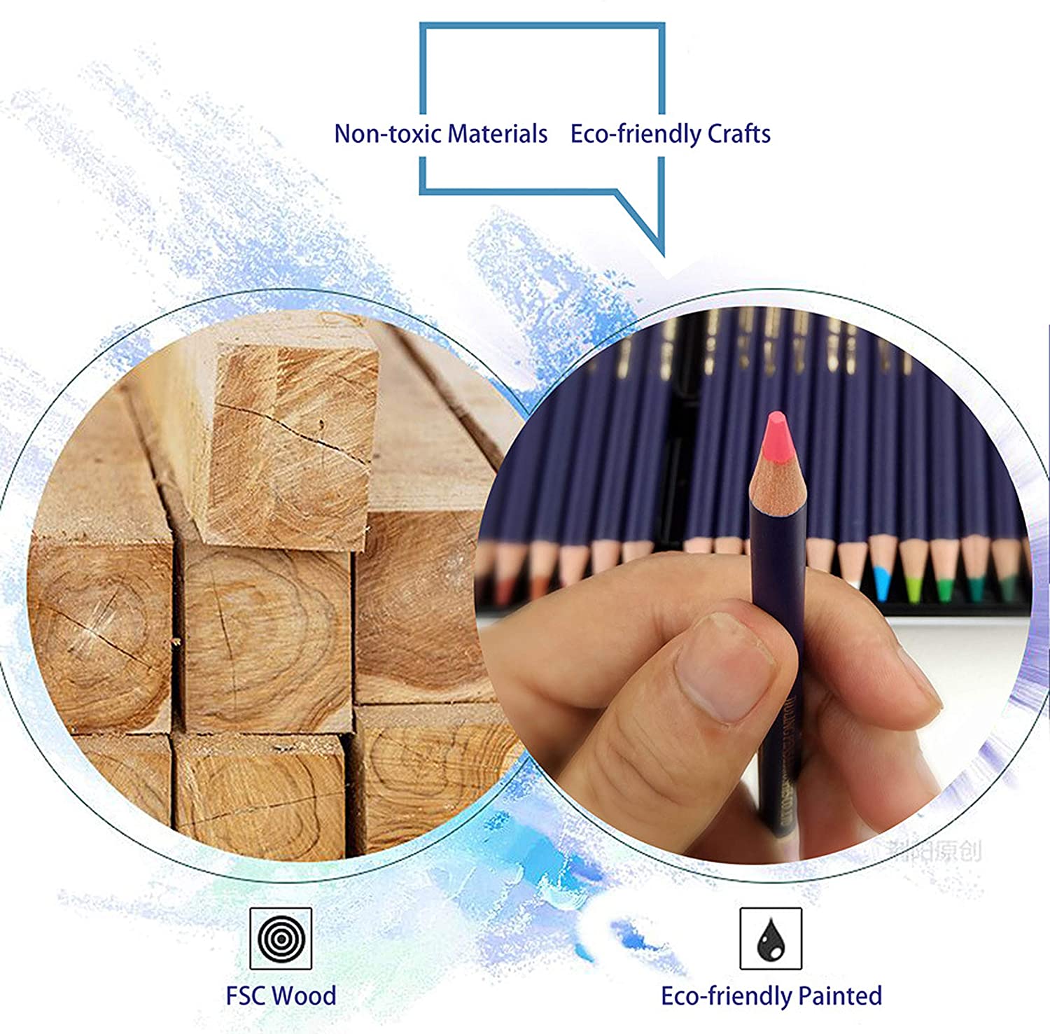 WGOT Drawing Pencils, 72 Pieces Sketch Pencils and Coloured Pencils - for Colouring and Drawing - Ideal for Artists Adults - Image 4