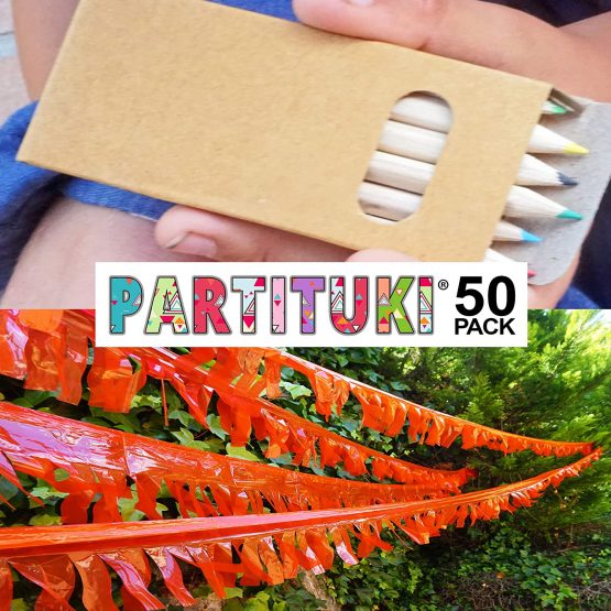 Partituki Set of 50 Boxes of Colored Pencils. Each with 6 Colored Pencils and 2 Frisbees. Ideal Gift for Piñatas or Children's Birthday Parties - Image 4