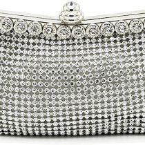 Tskybag Ladies Girls Sparkly Diamante Crystal Satin Clutch Bag Evening Wedding Bridal Wallet Handy Designer Bag Handbag Purse Bag