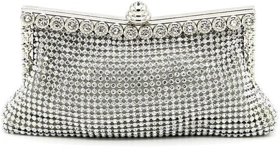 Tskybag Ladies Girls Sparkly Diamante Crystal Satin Clutch Bag Evening Wedding Bridal Wallet Handy Designer Bag Handbag Purse Bag