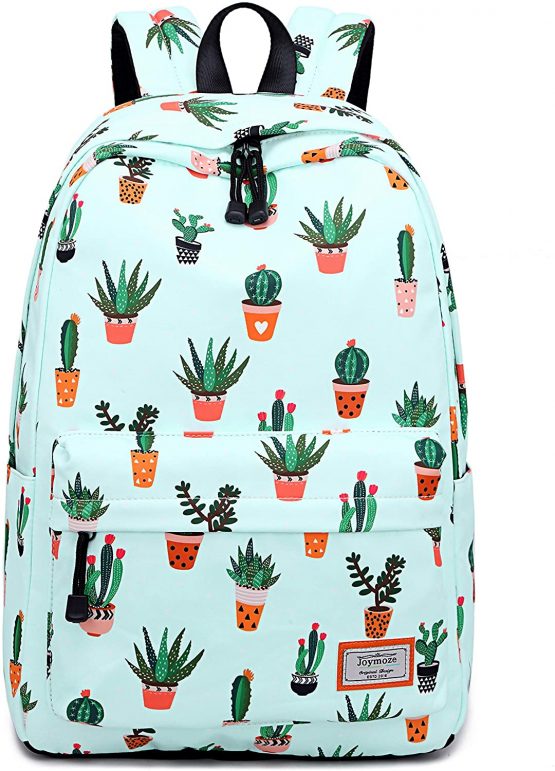 Joymoze Water Resistant Teen Girl Bookbag with Lunch Bag and Pencil Purse Black Flower - Image 3