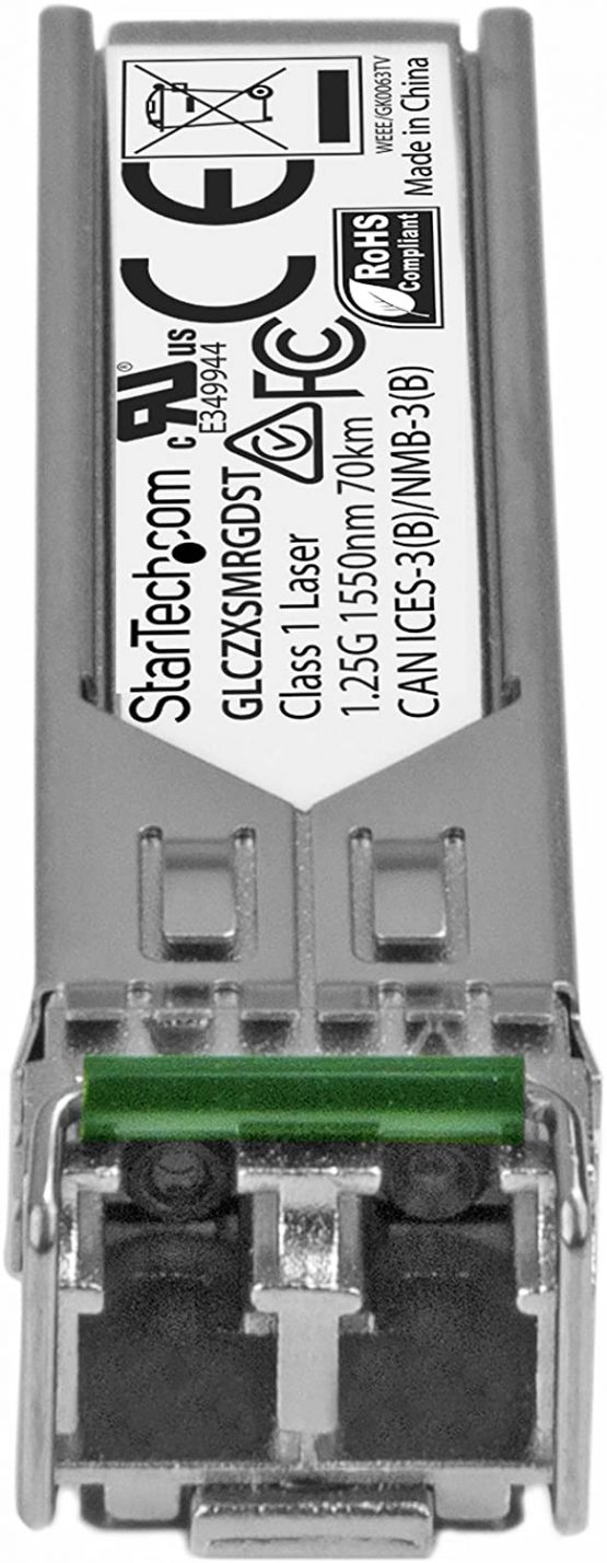 StarTech GLCZXSMRGDST Cisco Compatible SFP Transceiver Module - 1000BASE-ZX - Image 2