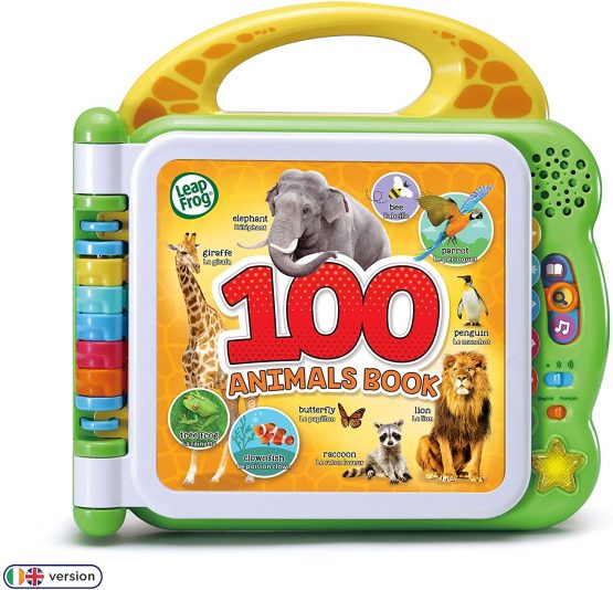 LeapFrog 100 Animals Book, Baby Book with Sounds and Colours for Sensory Play, Educational Toy for Kids, Preschool Toys, Bilingual Learning Games for Boys and Girls Aged 18 Months, 1, 2, 3 Years