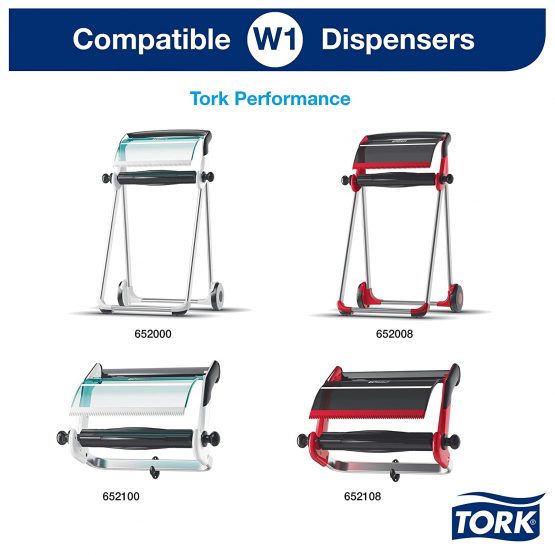 Tork 129237 Basic Paper 2 Ply / Absorbent, Recycled Paper Roll Suitable for Tork W1 Wipers Wall/Floor/Standard System / White / 2 x 510m / Ø 31.5cm - Image 2