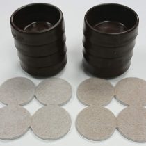 Merriway BH05799 Castor Caster Cups with Felt Pad, Outer Dimension 68 mm (2.5/8 inch) - Large, Brown, Pack of 8