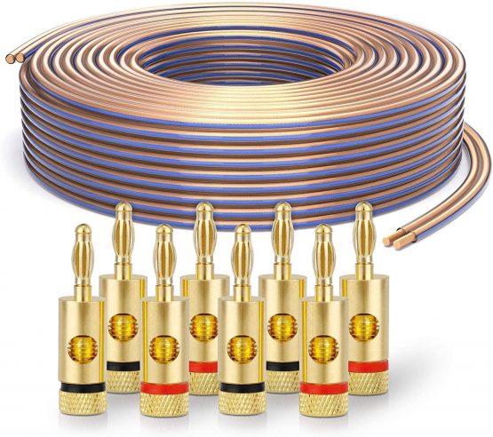 conecto OFC Professional Audio Speaker Cable, Cross Section 2 x 1.50mm² (99.9% OFC Full Copper 48 x 0.20 mm Wire)