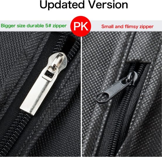 Syeeiex Clothes Cover Protector Bags with Transparent Window 100GSM Non-Woven Coat Bags for Wardrobe and Travel Dustproof Clothes Covers(4 Pack,60cm*152cm) - Image 4