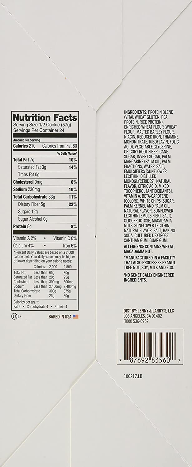 Lenny & Larry's The Complete Cookie, White Chocolate Macadamia, 14g Plant Protein, Vegan, Non-GMO, 113g. Cookie (Pack Of 12) - Image 4