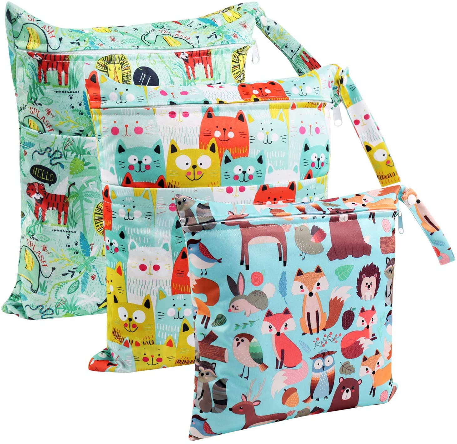 BelleStyle Wet Bag Nappy Bag,3 PCS Wet Dry Bag