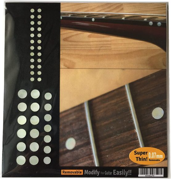 Inlaystickers Inlay Sticker Fret Markers for Guitars & Bass - Custom Dots Set - White Pearl F-085CD-WT-AZ