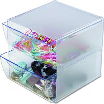 Deflecto DE350101 2-Cube Storage Box with Drawers